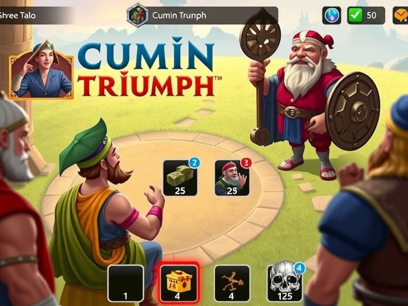 Cumin Triumph strategy interface showing resource management